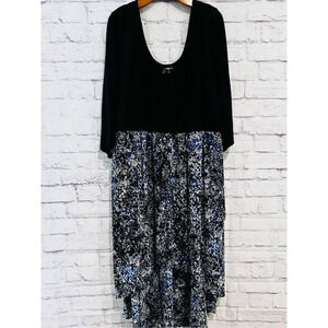 Torrid‎ Black Blue High Low Soft Top Maxi Dress Plus Size 4X Casual Lined